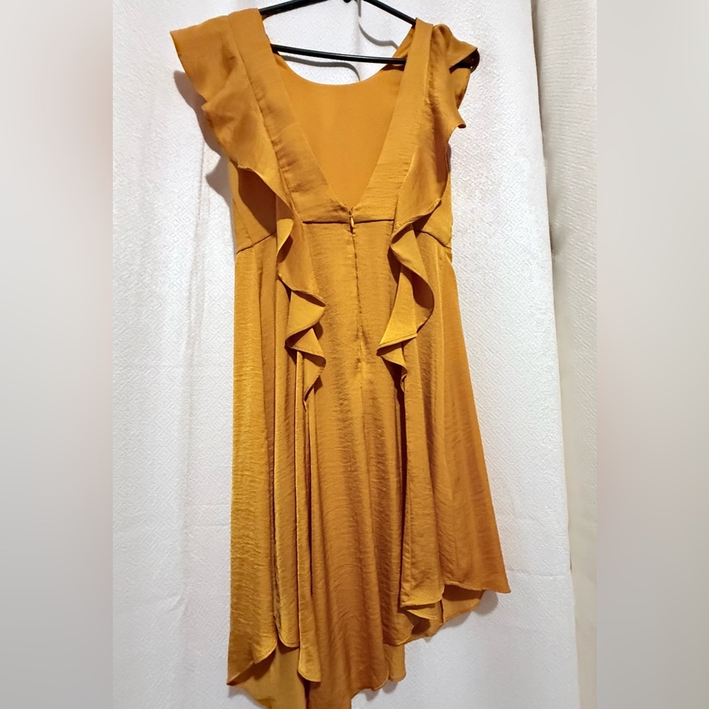 Bcbgeneration Gold Strapless Pleated Sundress - image 2